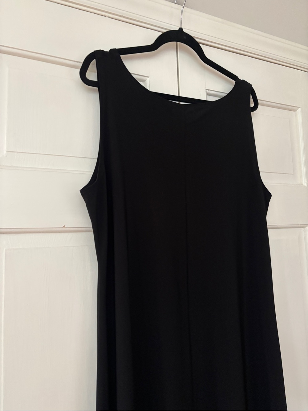 Sympli Nu Tank Lagenlook Dress Size 18 Slinky Jersey Black A Line Sleeveless - Picture 11 of 16